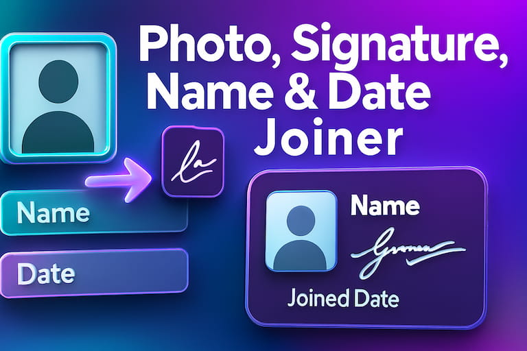 photo signature name and date joiner